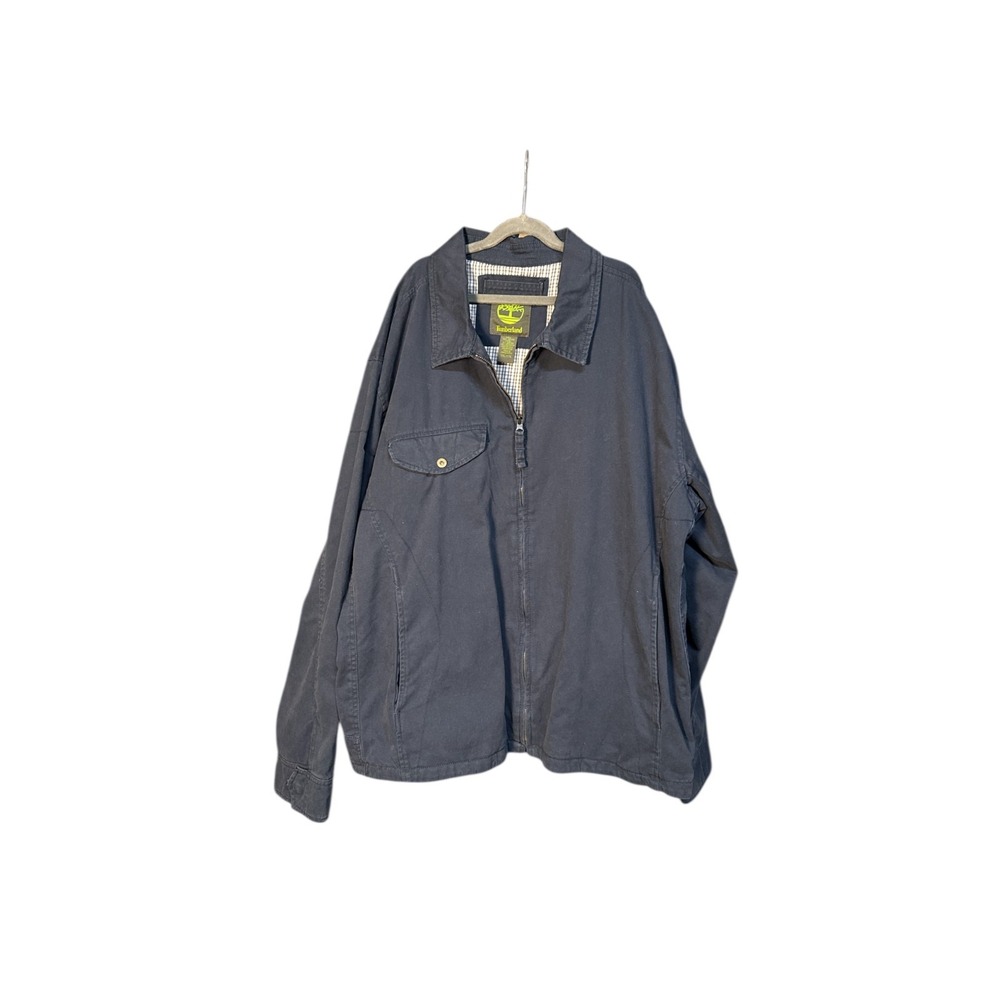 Vintage‎ Timberland XXL Chore Jacket Dark Blue Canvas Plaid Lined NWT